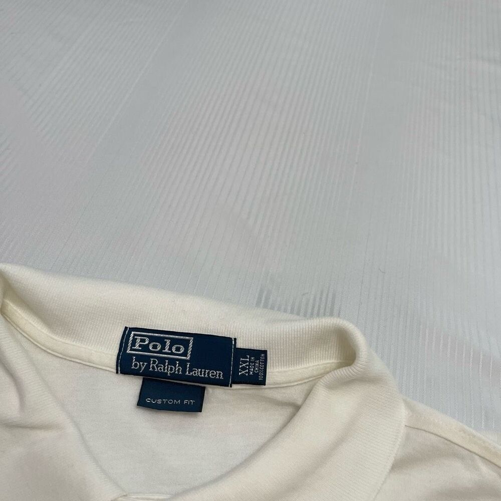 Polo By Ralph Lauren VTG Custom Fit White Short Sleeve Polo Shirt Size XXL - Picture 3 of 6